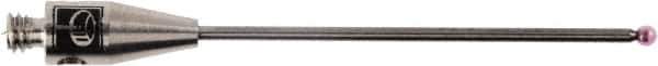 Renishaw - 0.0394 Inch Ball Diameter, Carbide Stem, M2 Thread, Ruby Point Ball Tip CMM Stylus - 0.8071 Inch Working Length, 0.028 Inch Stem Diameter, 1.0827 Inch Overall Length - Apex Tool & Supply