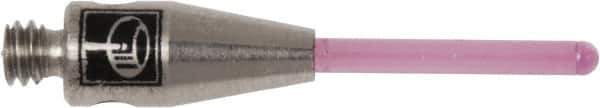 Renishaw - 0.0394 Inch Ball Diameter, Stainless Steel Stem, M2 Thread, Ruby Point Ball Tip CMM Stylus - 0.315 Inch Working Length, 0.5906 Inch Overall Length - Apex Tool & Supply