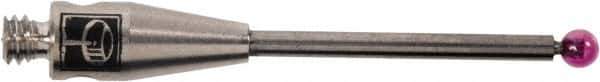 Renishaw - 0.0591 Inch Ball Diameter, Carbide Stem, M2 Thread, Ruby Point Ball Tip CMM Stylus - 1/2 Inch Working Length, 0.0394 Inch Stem Diameter, 0.7874 Inch Overall Length - Apex Tool & Supply