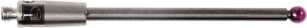Renishaw - 0.0787 Inch Ball Diameter, Carbide Stem, M2 Thread, Ruby Point Ball Tip CMM Stylus - 0.8858 Inch Working Length, 0.0591 Inch Stem Diameter, 1.1811 Inch Overall Length - Apex Tool & Supply