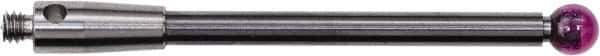 Renishaw - 0.1181 Inch Ball Diameter, Carbide Stem, M2 Thread, Ruby Point Ball Tip CMM Stylus - 1-1/16 Inch Working Length, 0.0787 Inch Stem Diameter, 1.1811 Inch Overall Length - Apex Tool & Supply