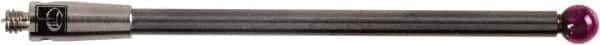 Renishaw - 0.1181 Inch Ball Diameter, Carbide Stem, M2 Thread, Ruby Point Ball Tip CMM Stylus - 1.4567 Inch Working Length, 0.0787 Inch Stem Diameter, 1.5748 Inch Overall Length - Apex Tool & Supply