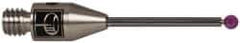 Renishaw - 0.0591 Inch Ball Diameter, Carbide Stem, M3 Thread, Ruby Point Ball Tip CMM Stylus - 1/2 Inch Working Length, 0.0394 Inch Stem Diameter, 0.7874 Inch Overall Length - Apex Tool & Supply