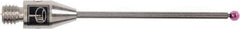 Renishaw - 0.0591 Inch Ball Diameter, Carbide Stem, M3 Thread, Ruby Point Ball Tip CMM Stylus - 0.8858 Inch Working Length, 0.0394 Inch Stem Diameter, 0.7874 Inch Overall Length - Apex Tool & Supply