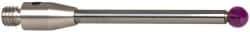 Renishaw - 0.0984 Inch Ball Diameter, Carbide Stem, M3 Thread, Ruby Point Ball Tip CMM Stylus - 1/2 Inch Working Length, 0.0787 Inch Stem Diameter, 0.7953 Inch Overall Length - Apex Tool & Supply