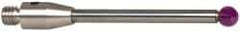 Renishaw - 0.0984 Inch Ball Diameter, Carbide Stem, M3 Thread, Ruby Point Ball Tip CMM Stylus - 0.8858 Inch Working Length, 0.0787 Inch Stem Diameter, 1.1811 Inch Overall Length - Apex Tool & Supply