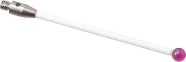 Renishaw - 0.1575 Inch Ball Diameter, Ceramic Stem, M3 Thread, Ruby Point Ball Tip CMM Stylus - 1.811 Inch Working Length, 0.0787 Inch Stem Diameter, 1.9685 Inch Overall Length - Apex Tool & Supply