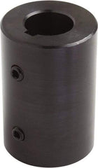 Climax Metal Products - 3/8" Inside x 3/4" Outside Diam, Set Screw Rigid Coupling with Keyway - 1" Long x 3/32" Keyway Width x 3/64" Keyway Depth - Apex Tool & Supply