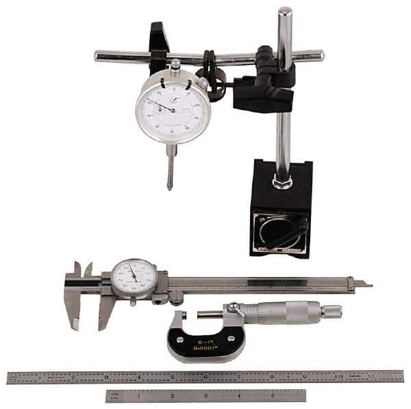 Value Collection - 6 Piece, Machinist Caliper and Micrometer Tool Kit - Apex Tool & Supply
