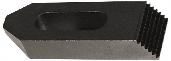 Jergens - 5/8" Stud, Low Carbon Steel, Plain Strap Clamp - 2" Travel, 6" OAL x 1-1/2" Wide x 7/8" High, Black Oxide Finish, Tapered Nose - Apex Tool & Supply