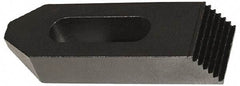 Jergens - 3/4" Stud, Low Carbon Steel, Plain Strap Clamp - 3/4" Travel, 4" OAL x 1-1/2" Wide x 3/4" High, Black Oxide Finish, Tapered Nose - Apex Tool & Supply