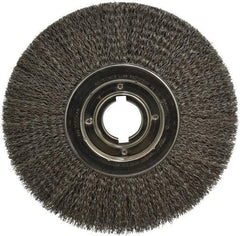 Anderson - 12" OD, 2" Arbor Hole, Crimped Steel Wheel Brush - 1-1/4" Face Width, 3" Trim Length, 0.02" Filament Diam, 3,600 RPM - Apex Tool & Supply