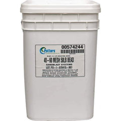 Made in USA - Coarse/Medium Grade Smooth Glass Bead - 40 to 60 Grit, 50 Lb Pail - Apex Tool & Supply