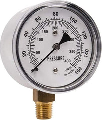Gast - 1/4" NPT psi Pressure Gauge - 0-60 psi Pressure, 0-400 Millibars - Apex Tool & Supply