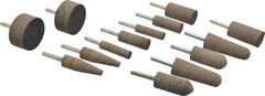 Grier Abrasives - 14 Piece Aluminum Oxide Resinoid Abrasive Point Set - Includes Shapes A1, A11, A3, W189, W208, W222 & W242 - Apex Tool & Supply
