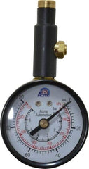 Acme - 0 to 100 psi Dial Straight Tire Pressure Gauge - Closed Check - Apex Tool & Supply