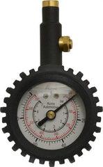 Acme - 0 to 100 psi Dial Straight Tire Pressure Gauge - Closed Check - Apex Tool & Supply