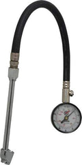 Acme - 0 to 160 psi Dial Dual Tire Pressure Gauge - Closed Check, 12' Hose Length - Apex Tool & Supply