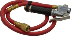 Acme - 120 Max psi Open Check Zinc Inflator Gauge - Lock On Chuck, 1/4 FPT, 10 to 120 psi Pressure Range - Apex Tool & Supply