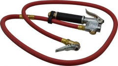 Acme - 120 Max psi Open Check Zinc Inflator Gauge - Ball Foot with Clip Chuck, 1/4 FPT, 10 to 120 psi Pressure Range - Apex Tool & Supply