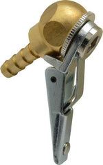Acme - Closed Check Brass/Steel Air Chuck - Ball Foot with Clip Chuck, 1/4 Barbed - Apex Tool & Supply