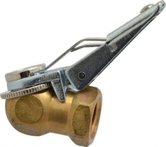 Acme - Closed Check Brass/Steel Air Chuck - Ball Foot with Clip Chuck, 1/4 FPT - Apex Tool & Supply