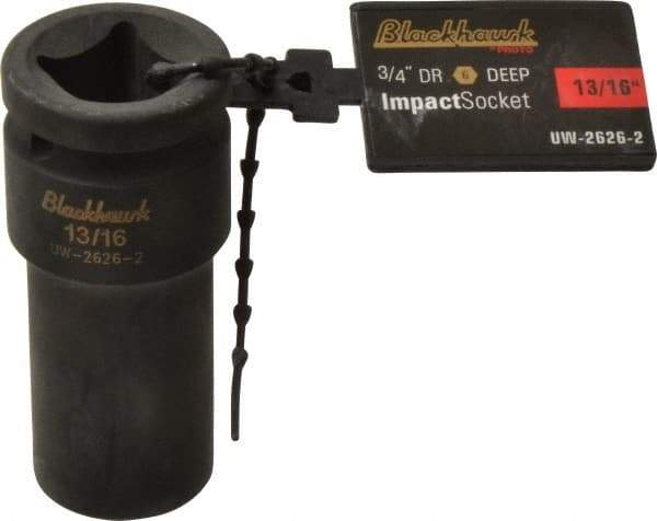 Blackhawk by Proto - 3/4" Drive 13/16" Deep Impact Socket - 6 Points, 3-1/4" OAL - Apex Tool & Supply