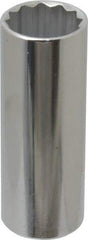 Proto - 1/2" Drive, Deep Hand Socket - 12 Points, 3-1/4" OAL, Chrome Finish - Apex Tool & Supply