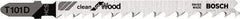 Bosch - 4" Long, 5 to 6 Teeth per Inch, High Carbon Steel Jig Saw Blade - Toothed Edge, 0.28" Wide x 0.06" Thick, T-Shank, Ground Taper Tooth Set - Apex Tool & Supply