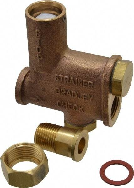 Bradley - Wash Fountain Combination Stop Strainer & Check Valve - For Use with Bradley Foot-Controlled Wash Fountains - Apex Tool & Supply