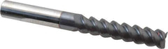 Accupro - 7/16", 2" LOC, 7/16" Shank Diam, 4" OAL, 3 Flute, Solid Carbide Square End Mill - Single End, AlTiN Finish, Spiral Flute, 60° Helix, Centercutting, Right Hand Cut, Right Hand Flute - Apex Tool & Supply
