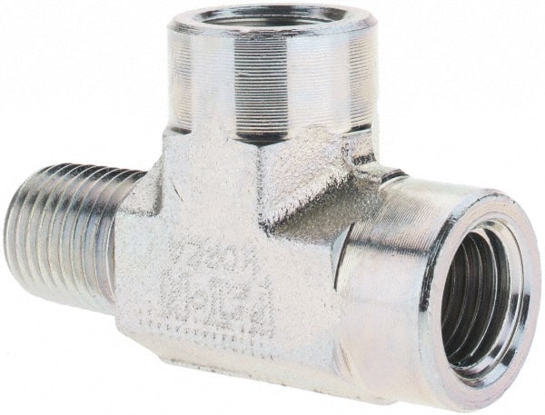 Eaton - 1/4 x 1/4" Male Thread Stainless Steel Industrial Pipe Tee - Apex Tool & Supply