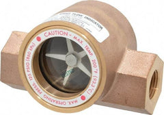 Dwyer - 1/2 Inch, Bronze Body Sight Flow Indicator - 125 Max psi, 4 Inch Overall Length, 200°F - Apex Tool & Supply