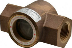 Dwyer - 1 Inch, Bronze Body Sight Flow Indicator - 125 Max psi, 4-3/8 Inch Overall Length, 200°F - Apex Tool & Supply