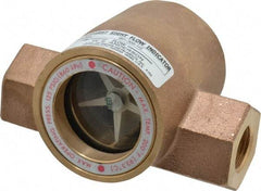 Dwyer - 1/2 Inch, Bronze Body Sight Flow Indicator - 125 Max psi, 4-1/16 Inch Overall Length, 200°F - Apex Tool & Supply