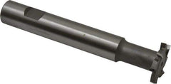 Made in USA - 1-1/4" Cut Diam, 3/16" Cut Width, 19/32" Neck Diam, 3/4" Shank Diam, 5-1/8" OAL, M42 Cobalt T-Slot Cutter - Uncoated, Staggered Teeth, 8 Teeth, Weldon Flat - Apex Tool & Supply