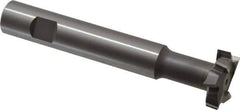 Made in USA - 1-1/4" Cut Diam, 3/8" Cut Width, 19/32" Neck Diam, 3/4" Shank Diam, 5-1/8" OAL, M42 Cobalt T-Slot Cutter - Uncoated, Staggered Teeth, 8 Teeth, Weldon Flat - Apex Tool & Supply