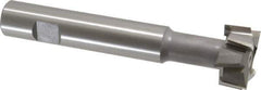 Made in USA - 1-1/4" Cut Diam, 5/8" Cut Width, 19/32" Neck Diam, 3/4" Shank Diam, 5-1/8" OAL, M42 Cobalt T-Slot Cutter - Uncoated, Staggered Teeth, 8 Teeth, Weldon Flat - Apex Tool & Supply