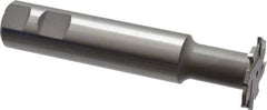 Made in USA - 1-1/2" Cut Diam, 1/8" Cut Width, 23/32" Neck Diam, 1" Shank Diam, 5-5/16" OAL, M42 Cobalt T-Slot Cutter - Uncoated, Staggered Teeth, 8 Teeth, Weldon Flat - Apex Tool & Supply