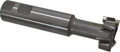 Made in USA - 1-1/2" Cut Diam, 5/8" Cut Width, 23/32" Neck Diam, 1" Shank Diam, 5-5/16" OAL, M42 Cobalt T-Slot Cutter - Uncoated, Staggered Teeth, 8 Teeth, Weldon Flat - Apex Tool & Supply
