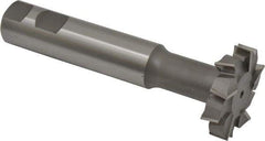 Made in USA - 2" Cut Diam, 1/2" Cut Width, 51/64" Neck Diam, 1" Shank Diam, 5-11/16" OAL, M42 Cobalt T-Slot Cutter - Uncoated, Staggered Teeth, 10 Teeth, Weldon Flat - Apex Tool & Supply