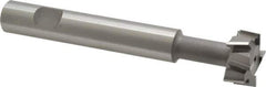 Made in USA - 1" Cut Diam, 1/2" Cut Width, 7/16" Neck Diam, 5/8" Shank Diam, 4-15/16" OAL, M2 High Speed Steel T-Slot Cutter - Uncoated, Staggered Teeth, 8 Teeth, Weldon Flat - Apex Tool & Supply
