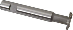 Made in USA - 1-1/4" Cut Diam, 3/16" Cut Width, 19/32" Neck Diam, 3/4" Shank Diam, 5-1/8" OAL, M2 High Speed Steel T-Slot Cutter - Uncoated, Staggered Teeth, 8 Teeth, Weldon Flat - Apex Tool & Supply