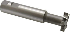 Made in USA - 1-1/2" Cut Diam, 3/8" Cut Width, 23/32" Neck Diam, 1" Shank Diam, 5-5/16" OAL, M2 High Speed Steel T-Slot Cutter - Uncoated, Staggered Teeth, 8 Teeth, Weldon Flat - Apex Tool & Supply