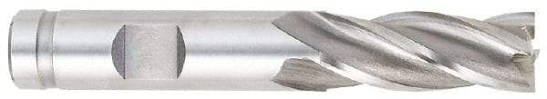 OSG - 19/32", 1-3/8" LOC, 1/2" Shank Diam, 3-3/8" OAL, 4 Flute, Vanadium High Speed Steel Square End Mill - Single End, TiCN Finish, Spiral Flute, 30° Helix, Centercutting, Right Hand Cut, Right Hand Flute, Series 574 - Apex Tool & Supply