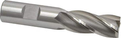 OSG - 3/4", 1-5/8" LOC, 3/4" Shank Diam, 3-7/8" OAL, 4 Flute, Vanadium High Speed Steel Square End Mill - Single End, Uncoated, Spiral Flute, 30° Helix, Centercutting, Right Hand Cut, Right Hand Flute, Series 574 - Apex Tool & Supply