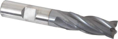 OSG - 17/32", 1-3/8" LOC, 1/2" Shank Diam, 3-3/8" OAL, 4 Flute, Vanadium High Speed Steel Square End Mill - Single End, TiCN Finish, Spiral Flute, 30° Helix, Centercutting, Right Hand Cut, Right Hand Flute, Series 574 - Apex Tool & Supply