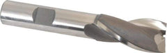 OSG - 21/32", 1-5/16" LOC, 1/2" Shank Diam, 3-5/16" OAL, 2 Flute, Vanadium High Speed Steel Square End Mill - Single End, Uncoated, Spiral Flute, 30° Helix, Centercutting, Right Hand Cut, Right Hand Flute, Series 573 - Apex Tool & Supply