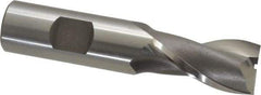 OSG - 3/4", 1-5/16" LOC, 3/4" Shank Diam, 3-9/16" OAL, 2 Flute, Vanadium High Speed Steel Square End Mill - Single End, Uncoated, Spiral Flute, 30° Helix, Centercutting, Right Hand Cut, Right Hand Flute, Series 573 - Apex Tool & Supply