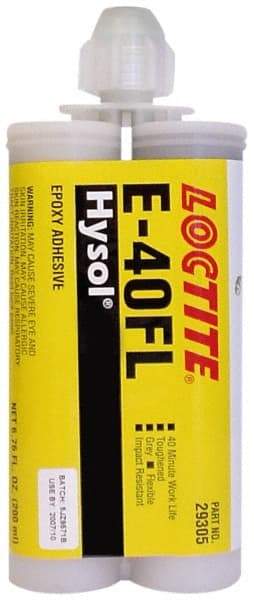 Loctite - 200 mL Cartridge Two Part Epoxy - 40 min Working Time, 3,750 psi Shear Strength, Series E-40FL - Apex Tool & Supply